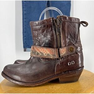 BEDSTU BENCH MADE Cobbler Triple flat BROWN DISTRESSED  LEATHER Western boot 8